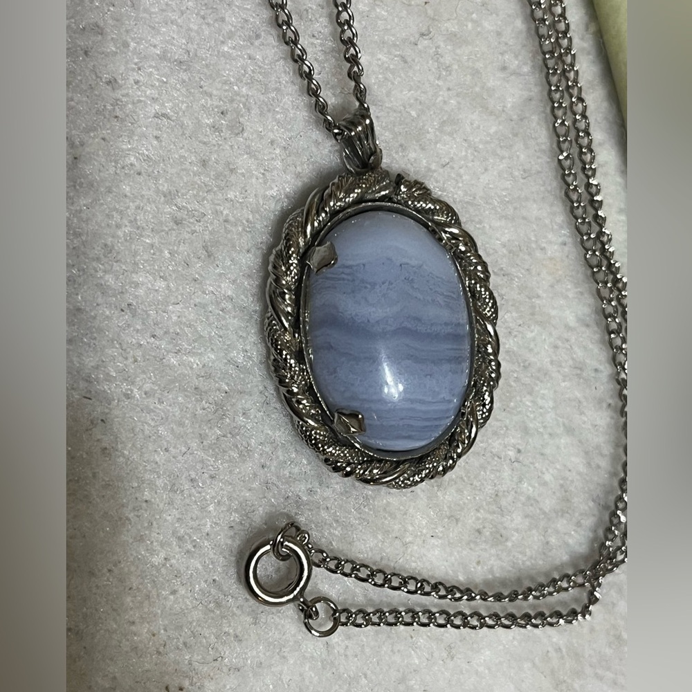 Blue Lace Agate Necklace